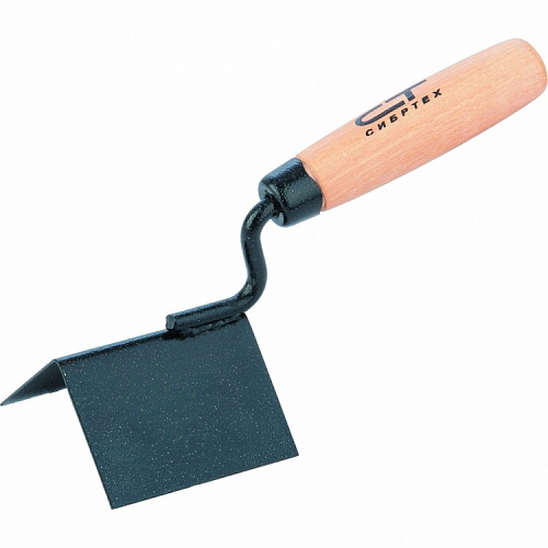  Кельма угловая, 80 х 60 х 60 мм, стальная, для внешних углов, буковая ручка// СИБРТЕХ 