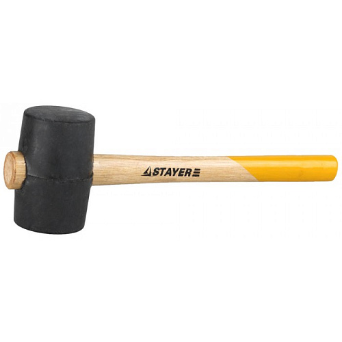  Киянка STAYER "STANDARD" резиновая черная с деревянной ручкой. 450г 
