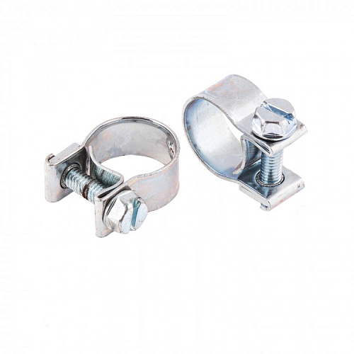  Хомуты металлические, MINI 12-14 мм, ширина 9 мм, винтовые, W1, 2 шт.// Сибртех 
