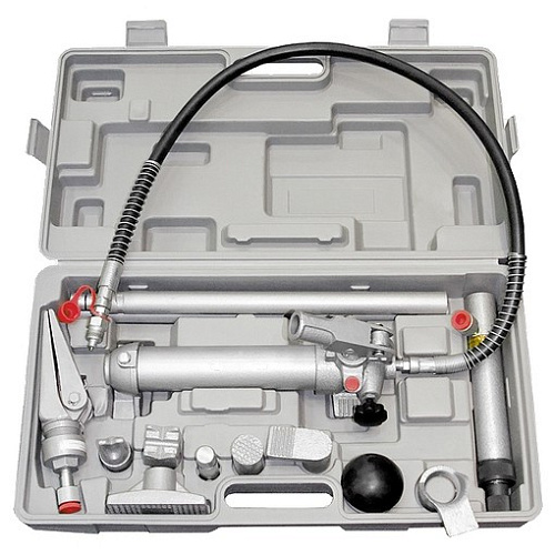  Растяжка гидравлическая, 4 т, набор из 16 предметов, 7 сменных насадок, в пласт. кейсе// MATRIX 